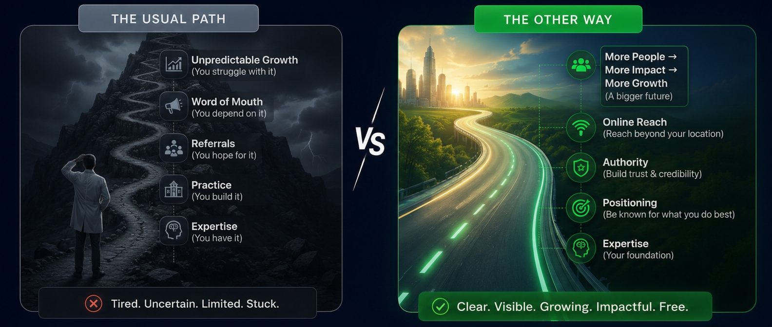 The usual path versus the other way for growing a practice